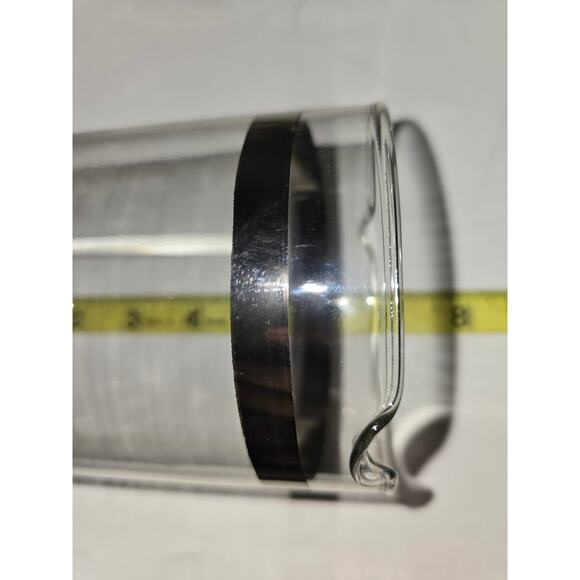 MCM Silver Band Barware Set 1 Pitcher 6 Roly Poly Glasses Vintage - Picture 7 of 10